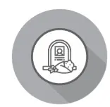 Ícono de cruz representando trámites de defunción